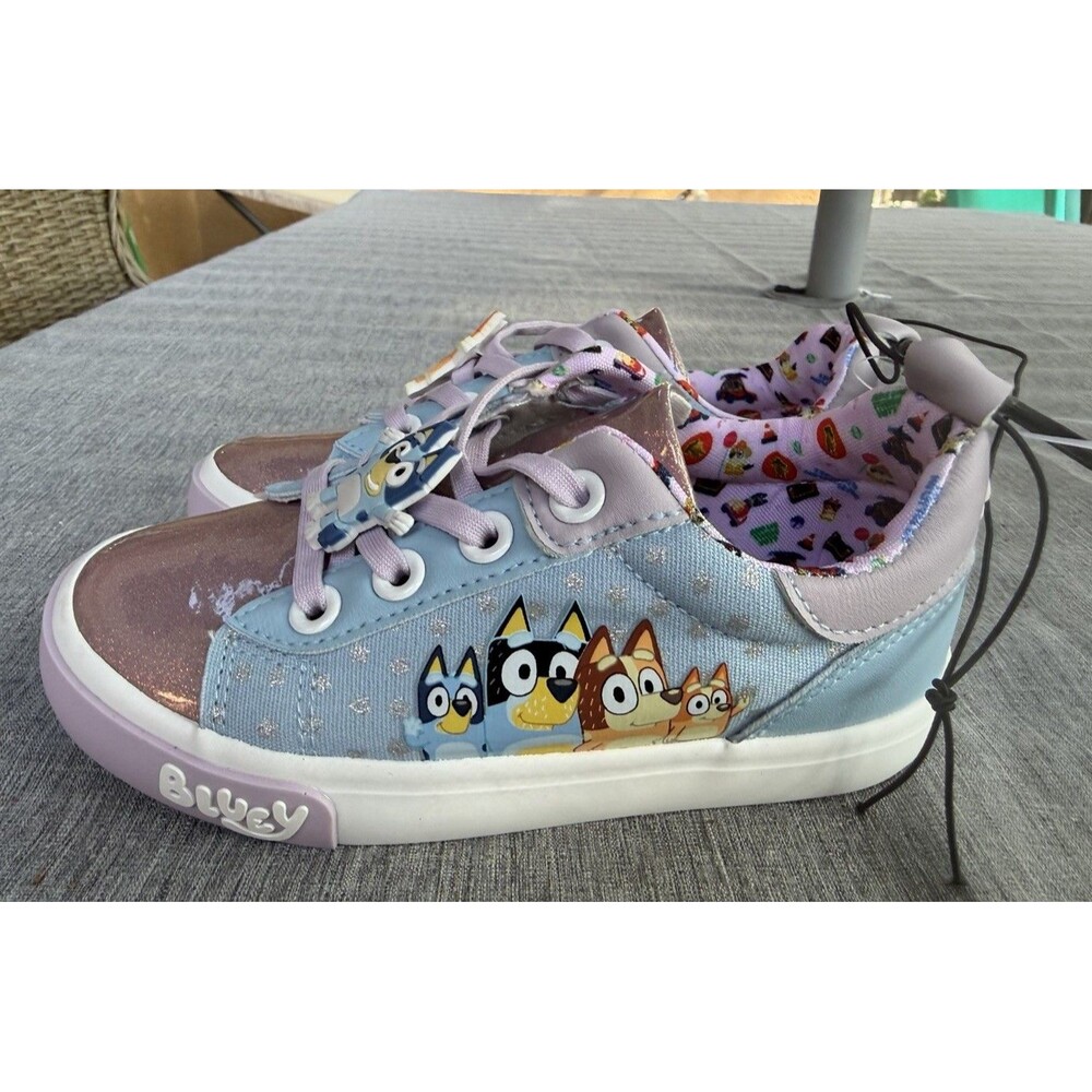 NEW Bluey & Bingo Size 11 Ground Up Toddler Pink Glitter Court Sneakers Slip On